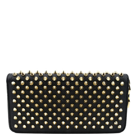 CHRISTIAN LOUBOUTIN Panettone Studded Leather Zippy Wallet Black