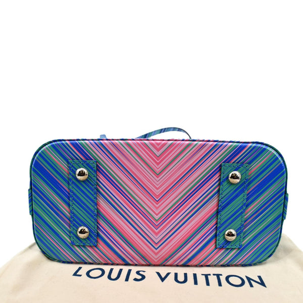 LOUIS VUITTON Alma BB Tropical Epi Leather Satchel Crossbody Bag Blue Rose