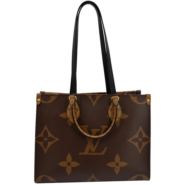 LOUIS VUITTON Onthego MM Giant Monogram Canvas Tote Shoulder Bag Brown