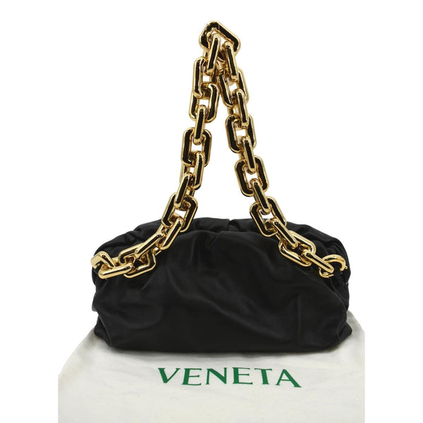 BOTTEGA VENETA Chain Pouch Leather Shoulder Bag Black
