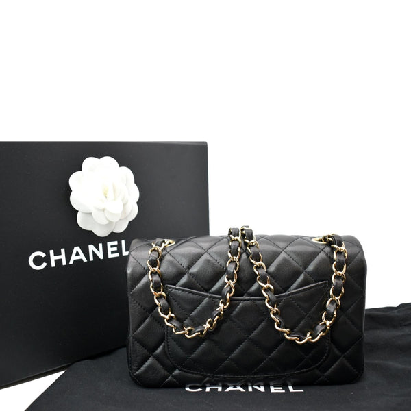 CHANEL Mini Rectangular Flap Quilted Leather Shoulder Bag Black