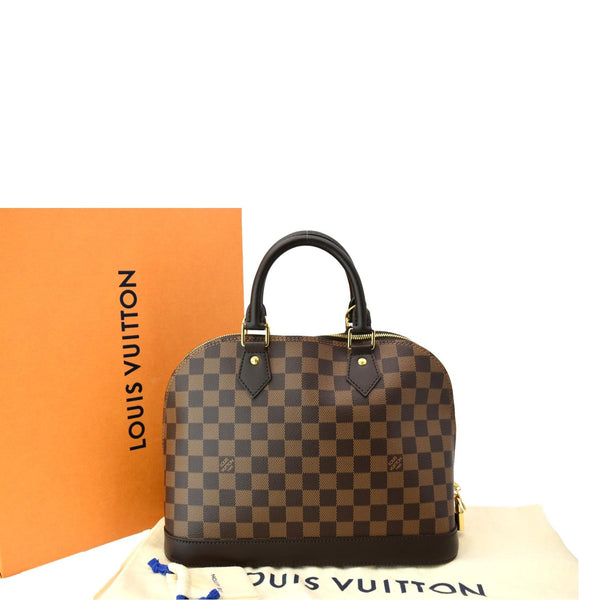 LOUIS VUITTON Alma PM Damier Ebene Satchel Bag Brown