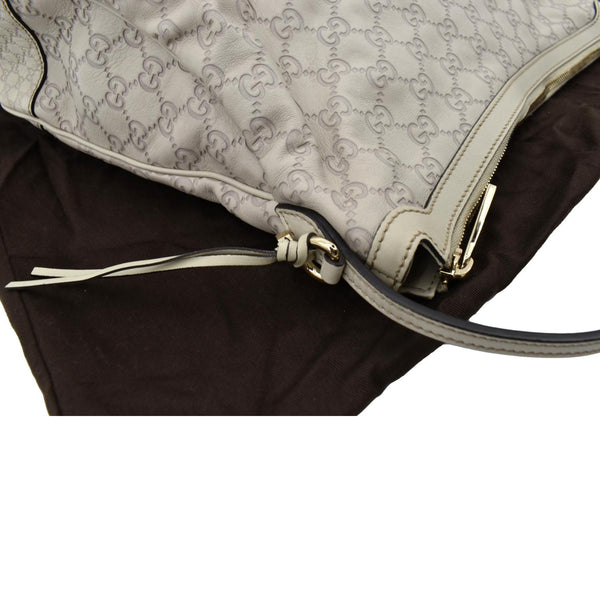 Gucci GG Guccissima Leather Hobo Bag Ivory - Top Right