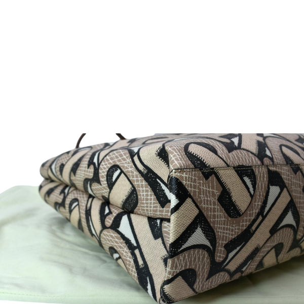 BURBERRY TB Canvas Tote Shoulder Bag Brown