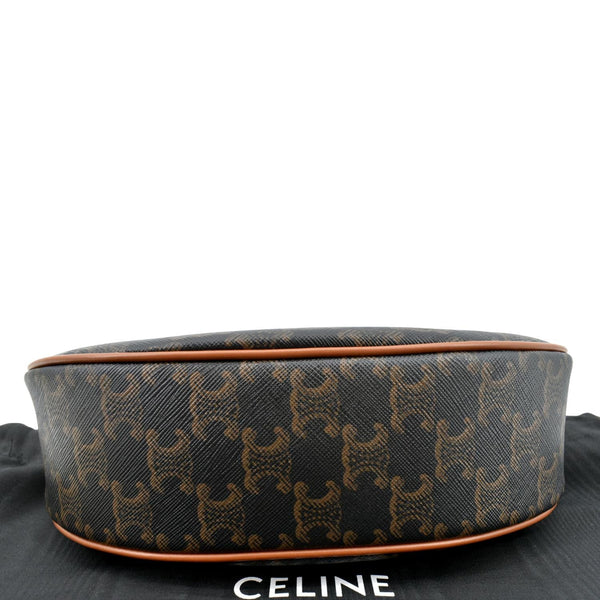 CELINE Ava Triomphe Canvas Calfskin Hobo Bag Brown