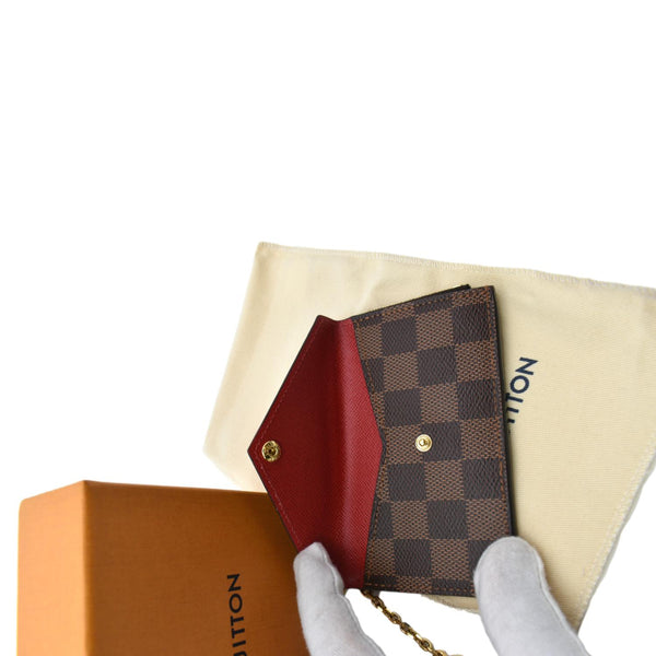 LOUIS VUITTON Recto Verso Damier Ebene Card Holder Brown