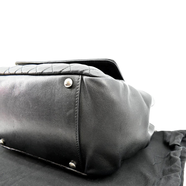 CHANEL Boy Leather Shopping Tote Bag Black