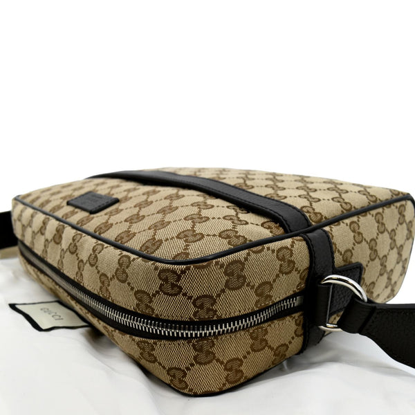 Gucci GG Monogram Canvas Messenger Bag Dark in Brown - Top Left