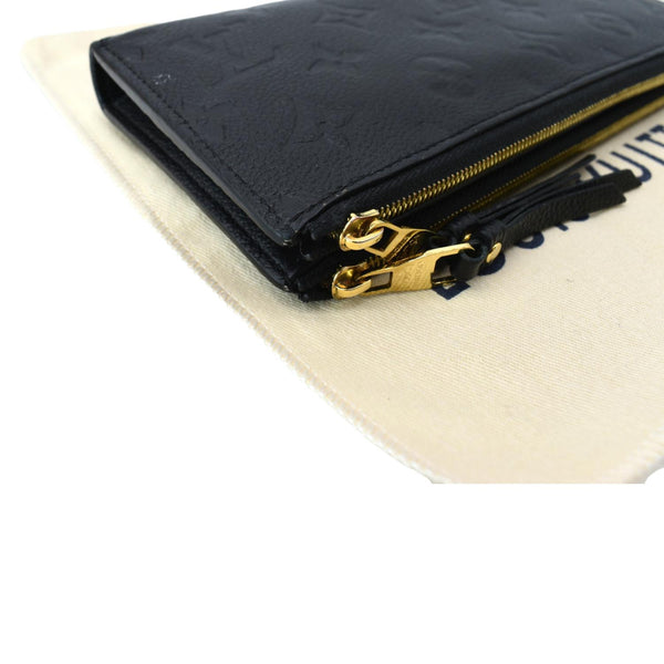 LOUIS VUITTON Adele Monogram Empreinte Leather Wallet Black