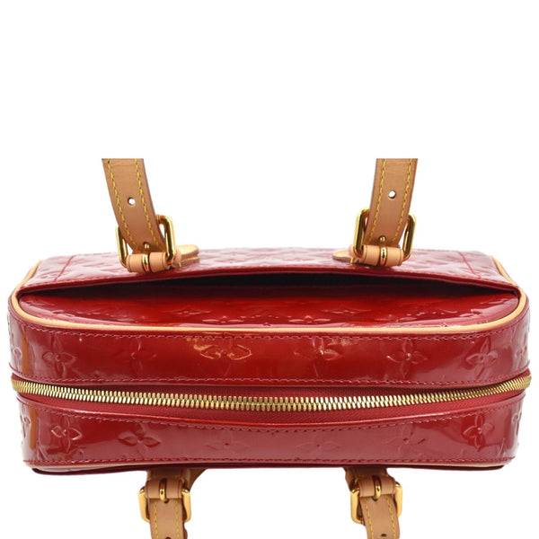 LOUIS VUITTON Summit Drive Monogram Vernis Satchel Bag Red
