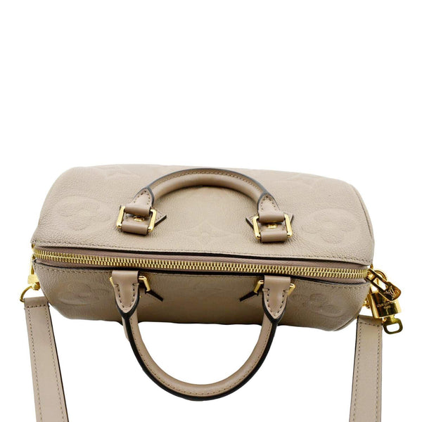 LOUIS VUITTON Speedy 25 Bandouliere Monogram Empreinte Shoulder Bag Tourterelle