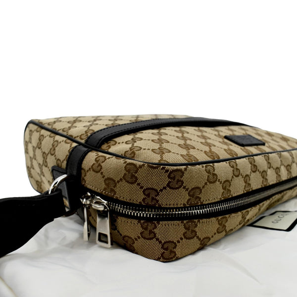 Gucci GG Monogram Canvas Messenger Bag Dark in Brown - Top Right