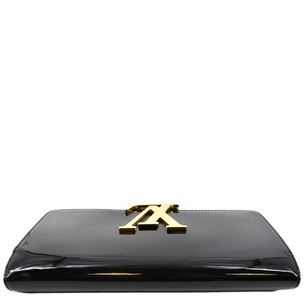 LOUIS VUITTON Louise Patent Leather Long Wallet Black