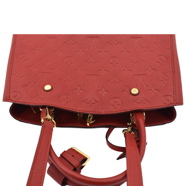 LOUIS VUITTON Montaigne MM Monogram Empreinte Shoulder Bag Red