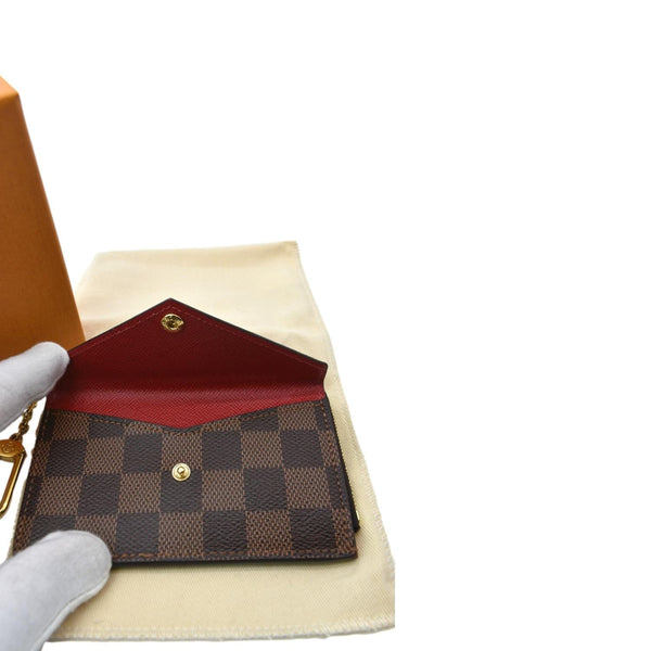 LOUIS VUITTON Recto Verso Damier Ebene Card Holder Brown