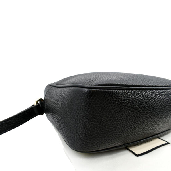 Gucci Soho Disco Pebbled Leather Crossbody Bag Black - Bottom Left