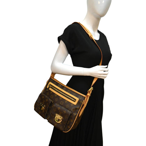 LOUIS VUITTON Hudson GM Monogram Canvas Shoulder Bag Brown