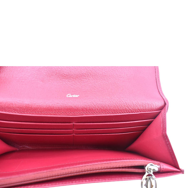 Cartier Folded Calfskin Leather Wallet Burgundy - Inside