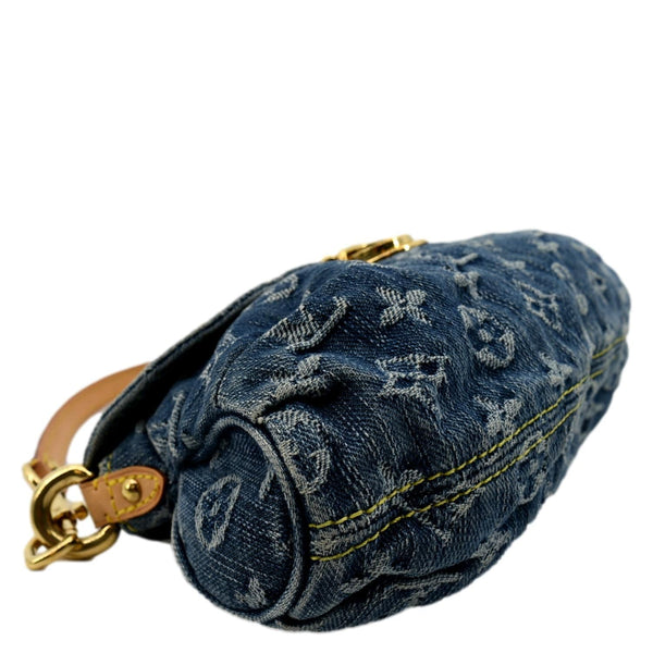 LOUIS VUITTON Mini Pleaty Monogram Denim Shoulder Handbag Blue