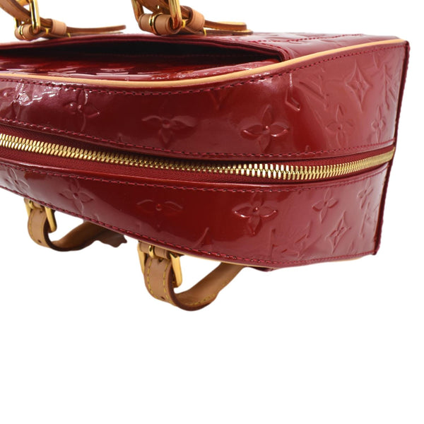 LOUIS VUITTON Summit Drive Monogram Vernis Satchel Bag Red