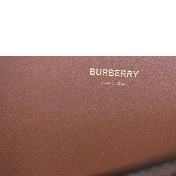 BURBERRY TB Canvas Tote Shoulder Bag Brown