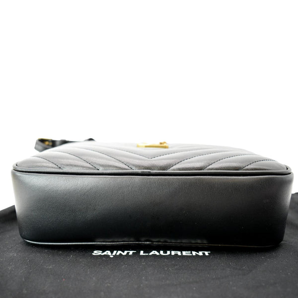 YVES SAINT LAURENT Lou Chevron Leather Camera Crossbody Bag Black