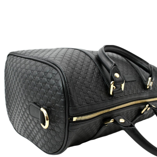 GUCCI Microguccissima Leather Boston Bag Black 449646