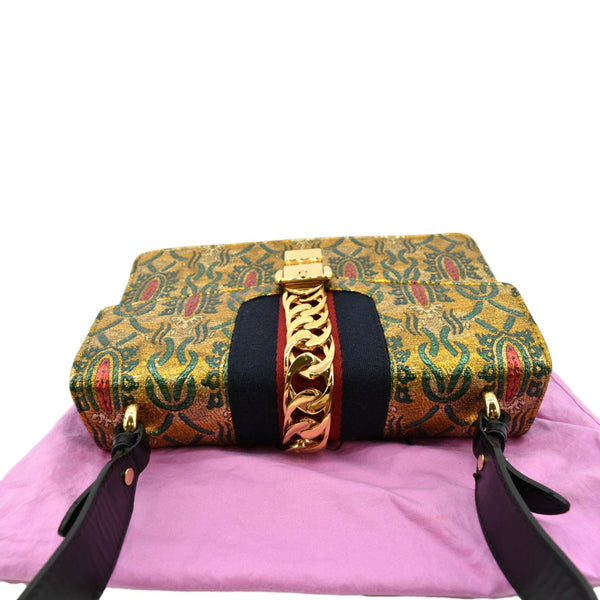 GUCCI Sylvie Small Metallic Jacquard Shoulder Bag Multicolor 421882