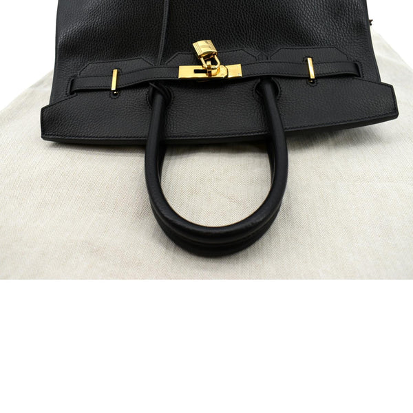 HERMES Birkin 35 Clemence Leather Tote Bag Black