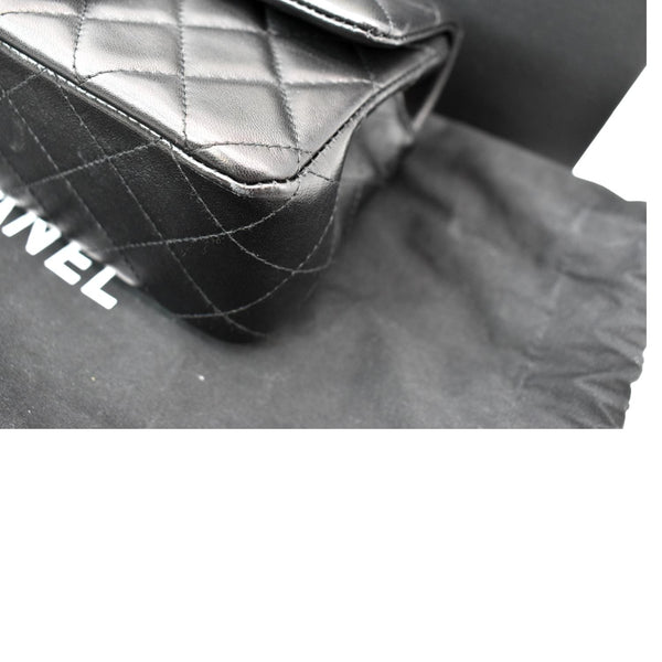 CHANEL Mini Rectangular Flap Quilted Leather Shoulder Bag Black