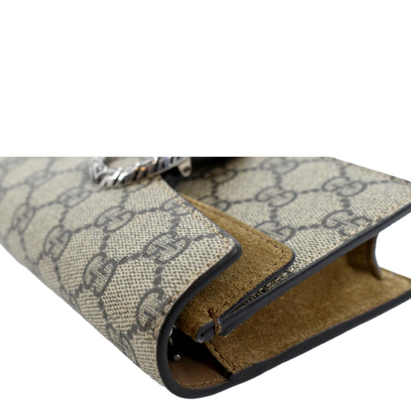 GUCCI Dionysus Super Mini GG Supreme Canvas Crossbody Bag Taupe 476432