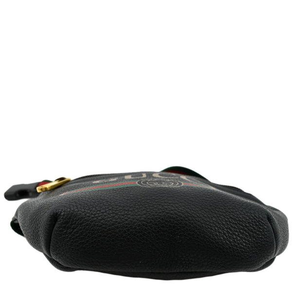 Gucci Logo Print Grained Calfskin Leather Small Belt Bag - Bottom