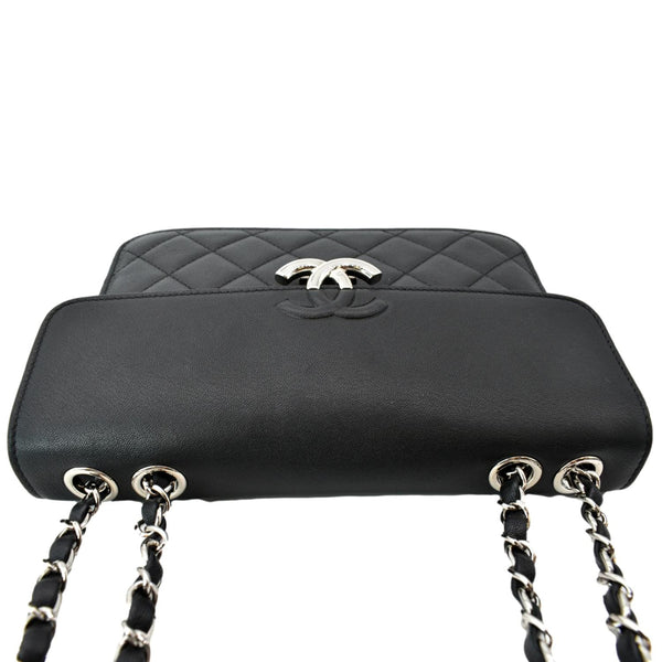 CHANEL Box CC Flap Quilted Leather Shoulder Bag Black