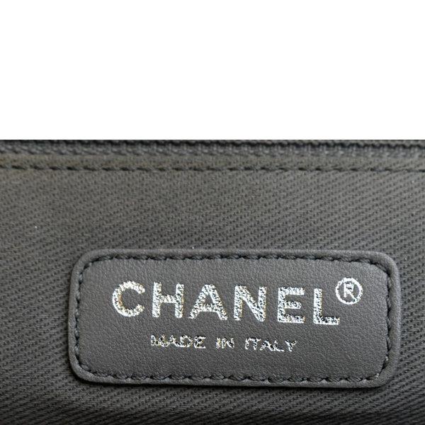 CHANEL Boy Leather Shopping Tote Bag Black