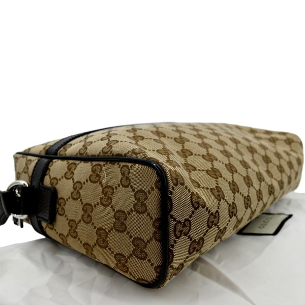 Gucci GG Monogram Canvas Messenger Bag Dark in Brown - Bottom Left