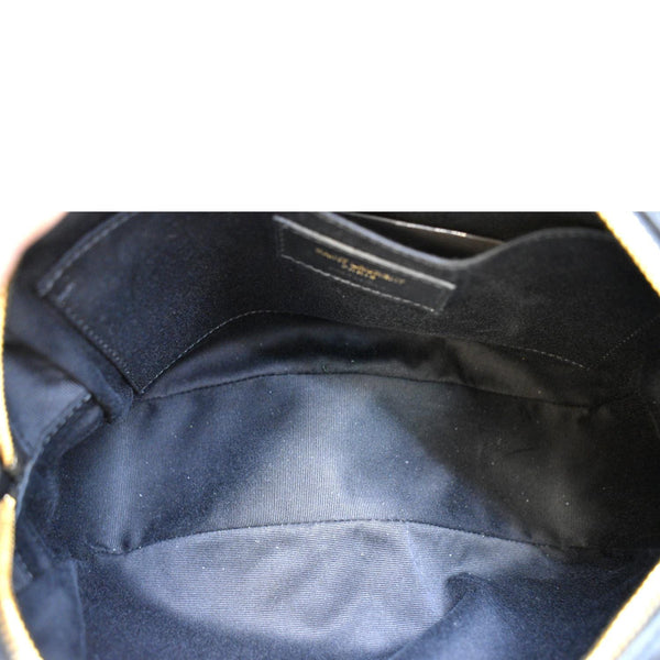 YVES SAINT LAURENT Lou Chevron Leather Camera Crossbody Bag Black