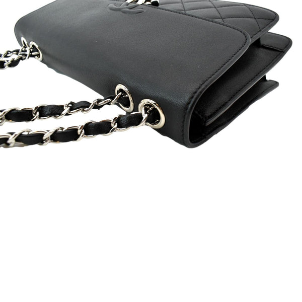 CHANEL Box CC Flap Quilted Leather Shoulder Bag Black