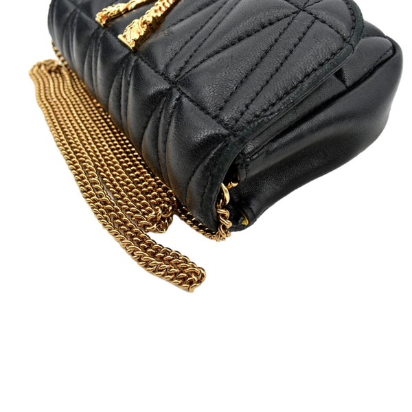 VERSACE Virtus Mini Leather Crossbody Bag Black