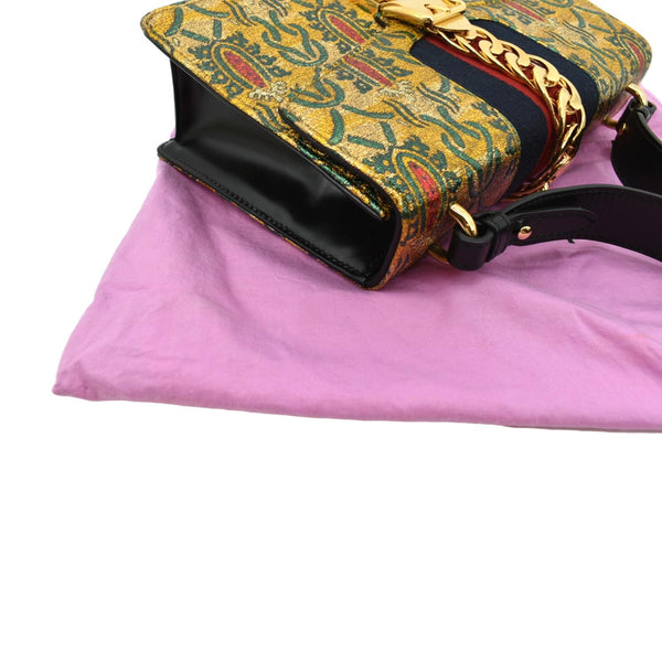 GUCCI Sylvie Small Metallic Jacquard Shoulder Bag Multicolor 421882