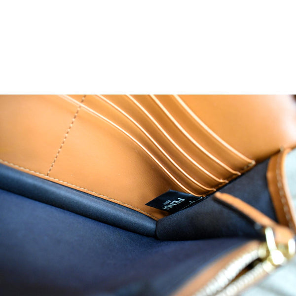 FENDI Roma Leather Wallet on Chain Crossbody Bag Brown