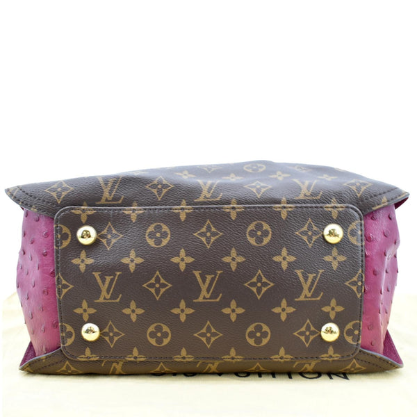 Louis Vuitton Gaia Ostrich Monogram Canvas Shoulder Bag - Bottom