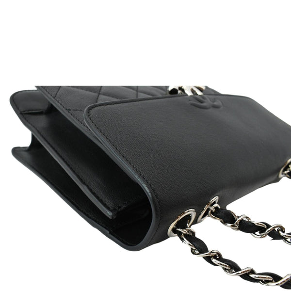 CHANEL Box CC Flap Quilted Leather Shoulder Bag Black