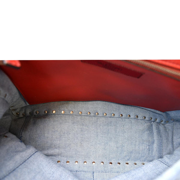 VALENTINO Rockstud Denim Crossbody Satchel Bag Blue