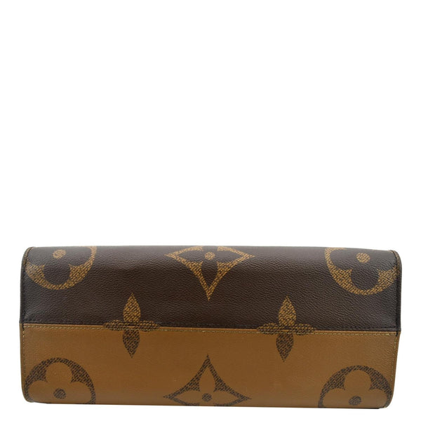 LOUIS VUITTON Onthego MM Giant Monogram Canvas Tote Shoulder Bag Brown