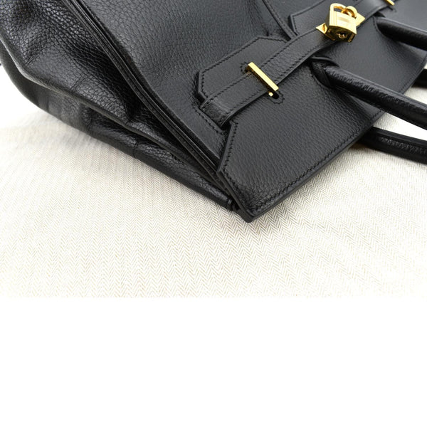 HERMES Birkin 35 Clemence Leather Tote Bag Black
