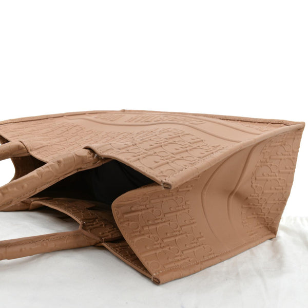 Christian Dior Book Oblique Embossed Calfskin Tote Bag - Left Side