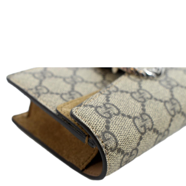 GUCCI Dionysus Super Mini GG Supreme Canvas Crossbody Bag Taupe 476432