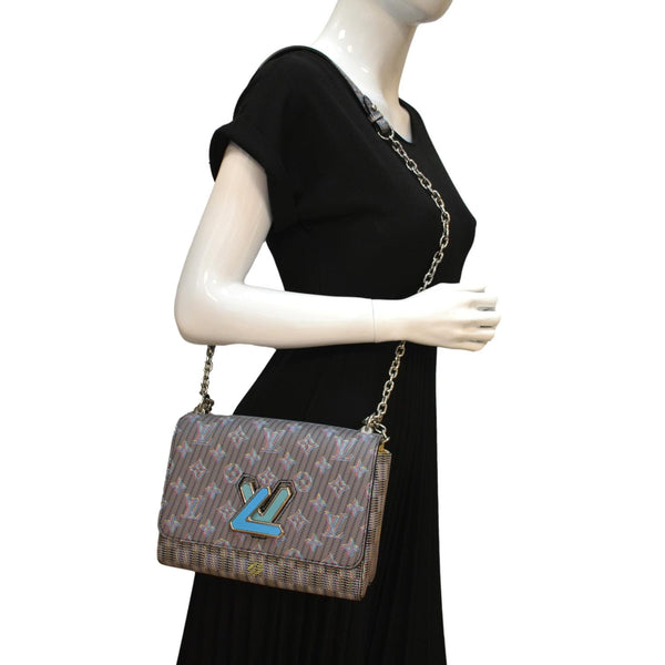 LOUIS VUITTON LV Twist Pop MM Calfskin Monogram Shoulder Bag Blue