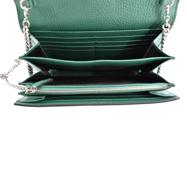 GUCCI Dionysus Leather Chain Crossbody Bag Green 401231