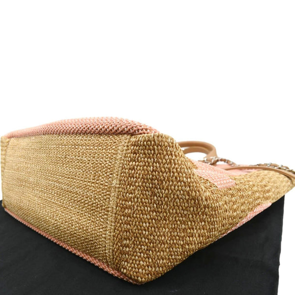 CHANEL Deauville Large Raffia Shopping Tote Bag Pink